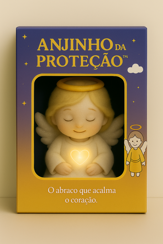 ✨ Anjinho da Proteção™  Luz & Amor – O abraço que acalma o coração 💛 (42cm)